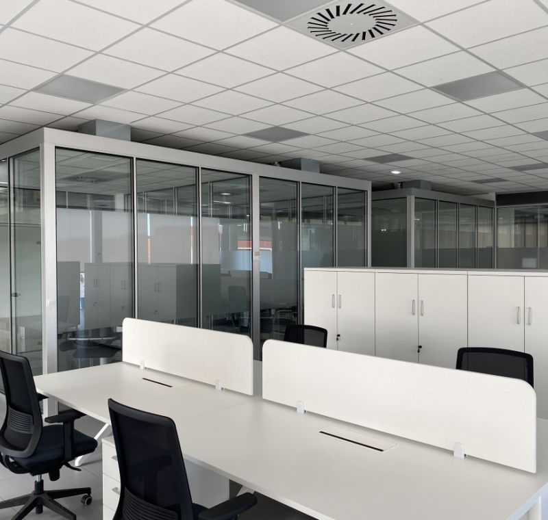 Mampara de cristal especial OFI 77 cubos